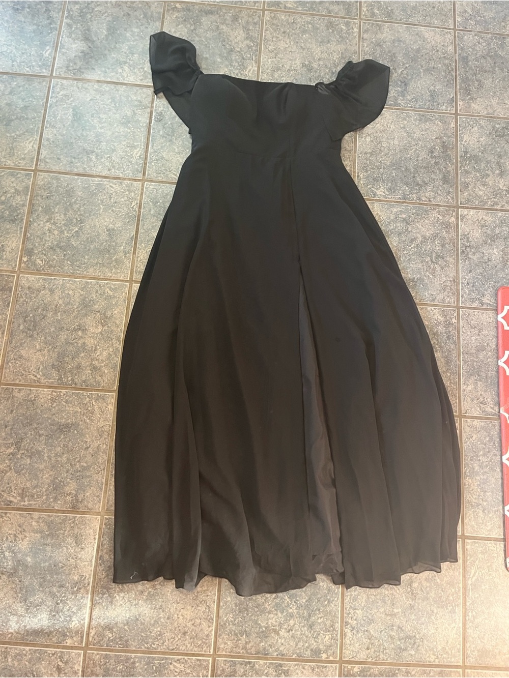 Azazie Black Off-Shoulder Maxi Dress